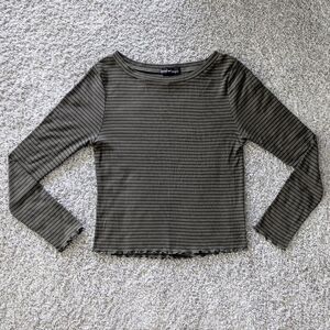 Derek heart Crop Top Long Sleeve Shirt Women's Top